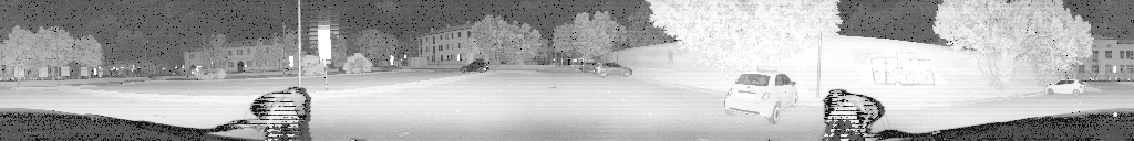 Signal channel of one lidar scan, 128 rows by 1024 columns